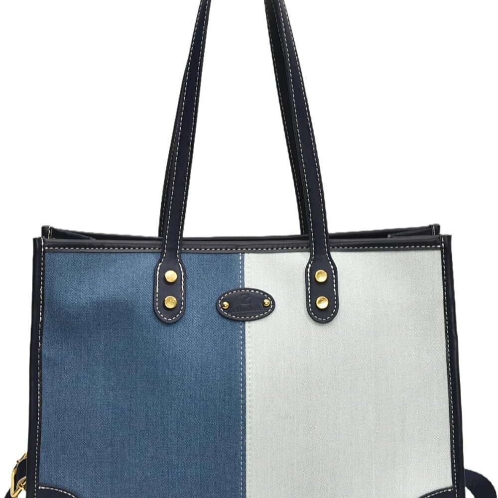 Denim Canvas Tote Bag for Women Spacious Stylish Casual Durable